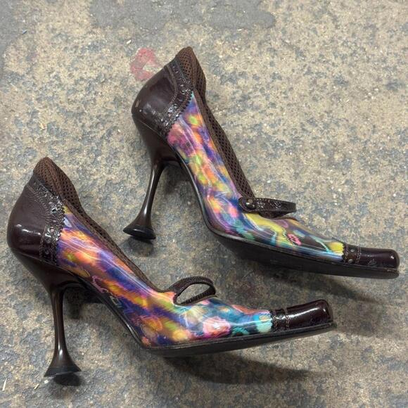 Archival Y2K Miu Miu Holographic Brogue Mary Jane Heels - Picture 5 of 8